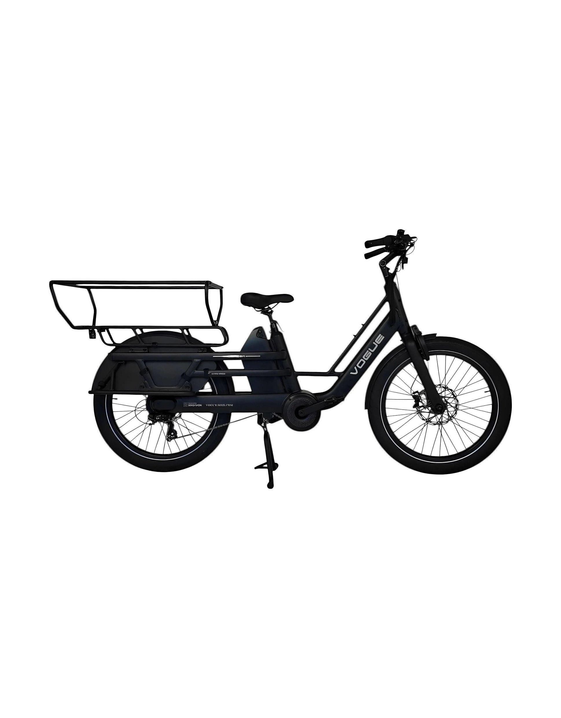 Vogue Wonder 2026 elektrische longtail e-bike mat zwart, zijaanzicht