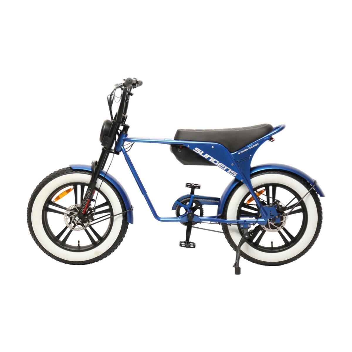 TXED Sungens tweedehands e-mountainbike in blauw met achterwielmotor
