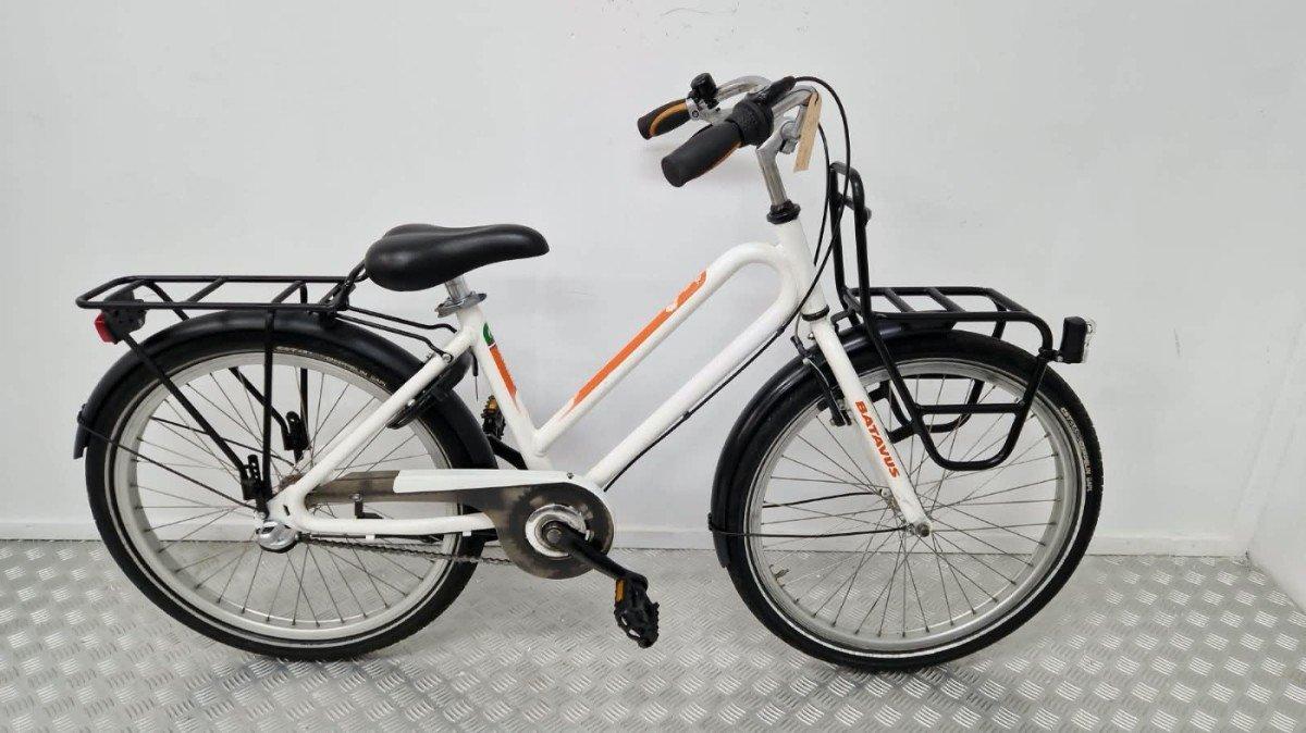 Batavus kinderfiets 24 inch wit-oranje tweedehands