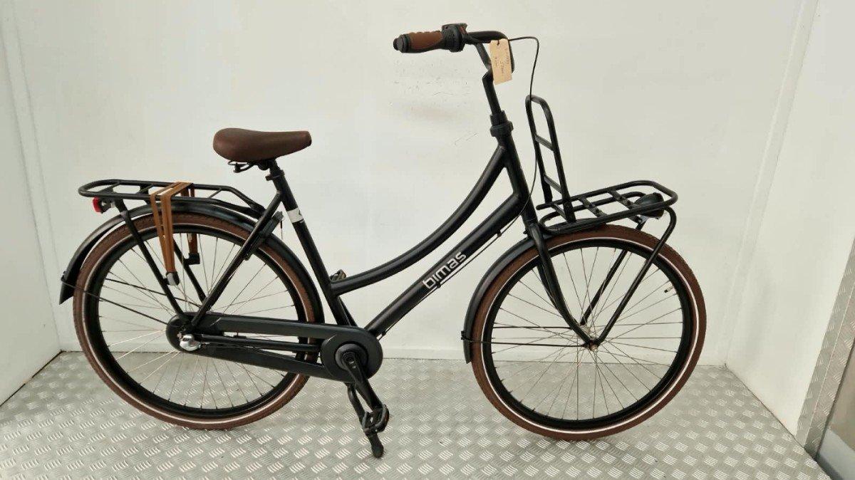 Bimas Transportfiets 28 in zwart, tweedehands, bovenaanzicht