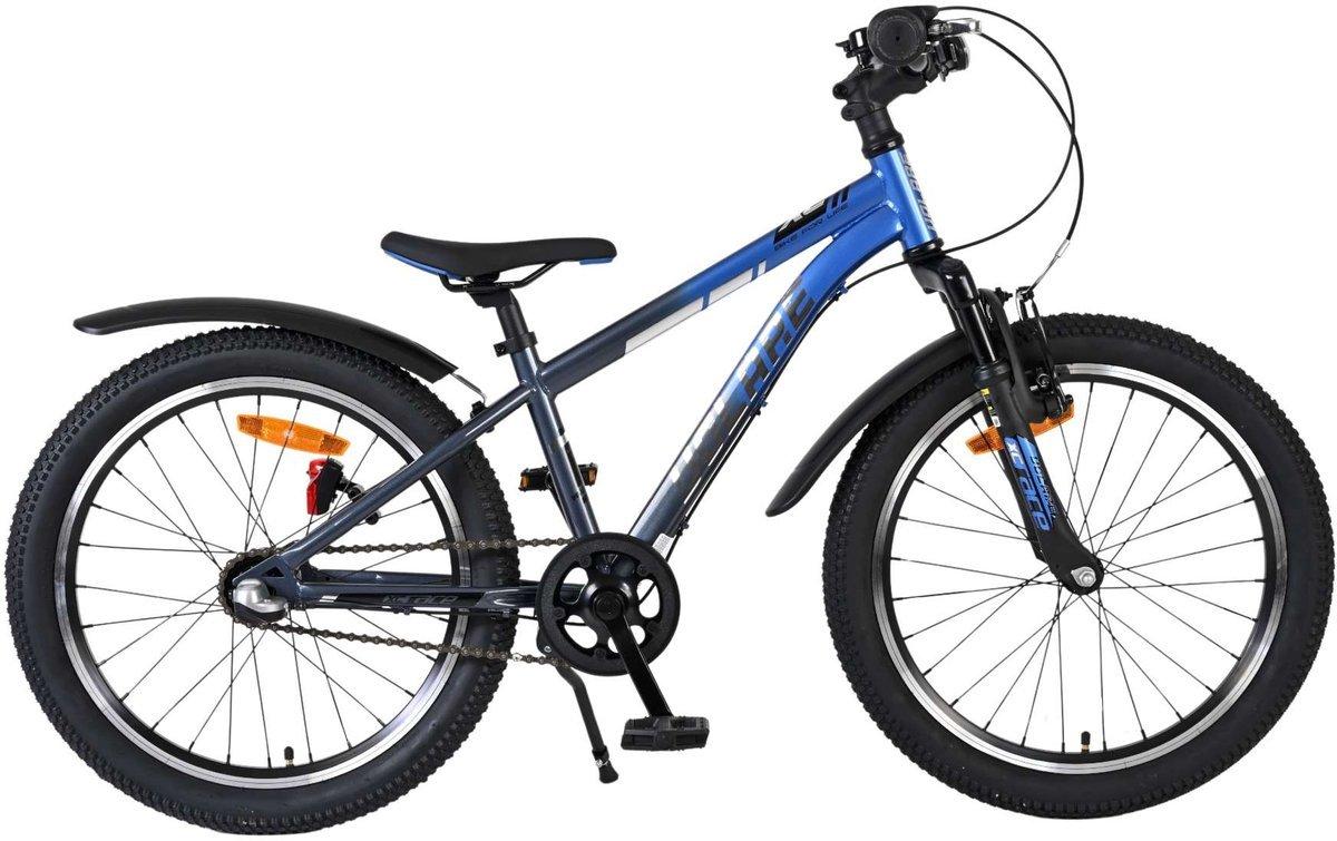 Volare XC kinderfiets 20 inch in zwartblauw met handrem en terugtraprem