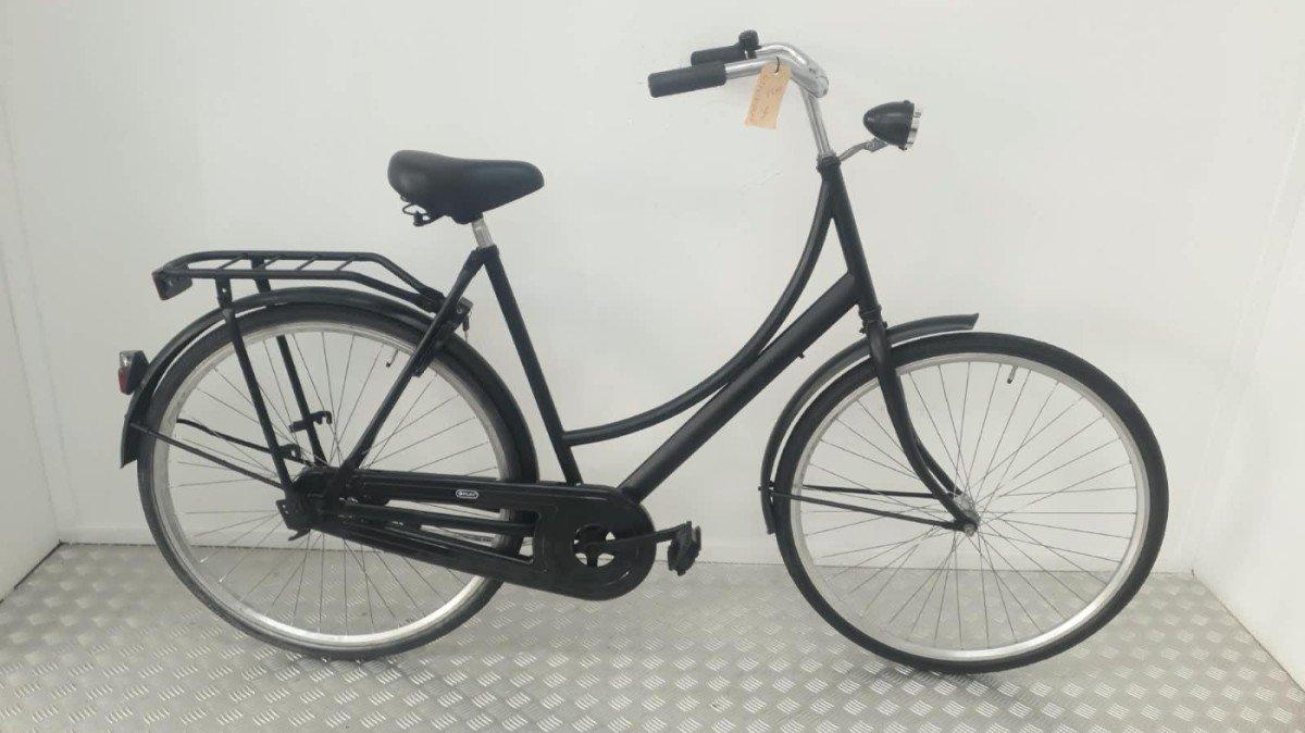 Budgetbike Omafiets 56 cm in zwart, klassieke stadsfiets met terugtraprem