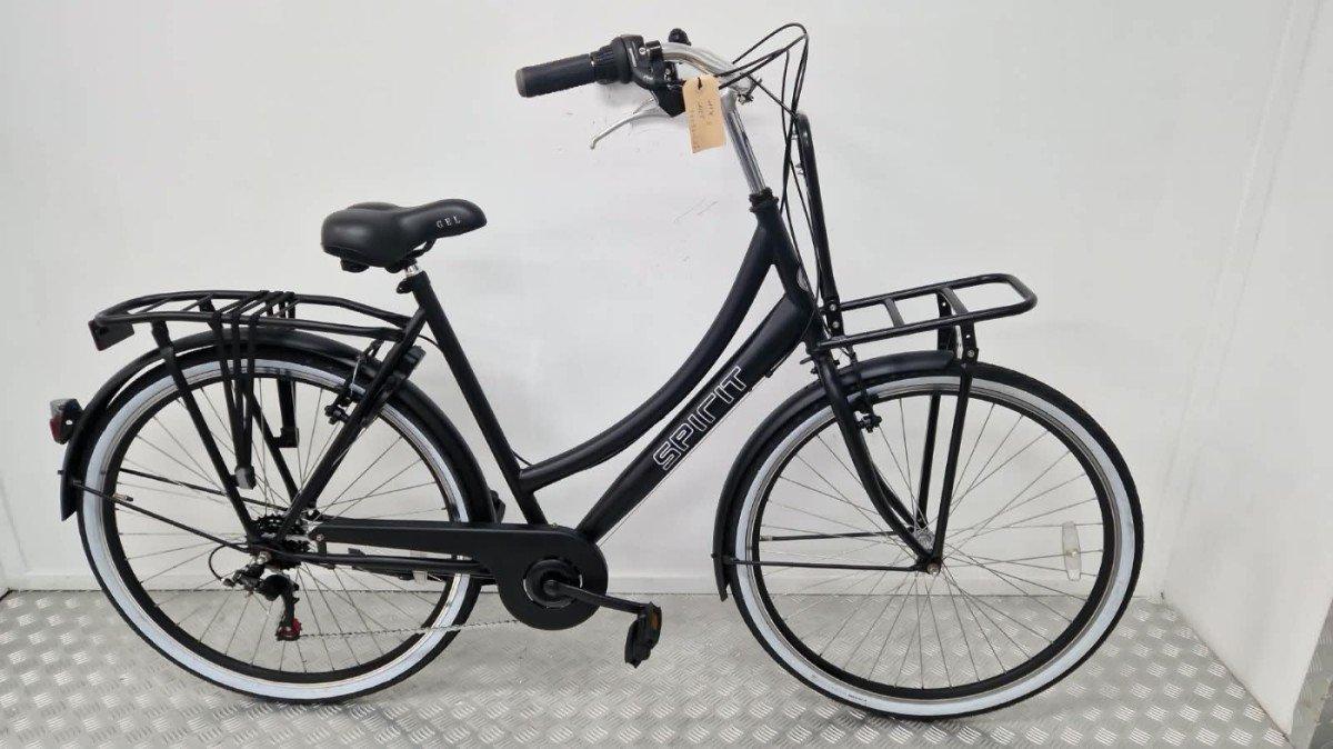 Spirit Transportfiets 57cm zwart met voorrekje
