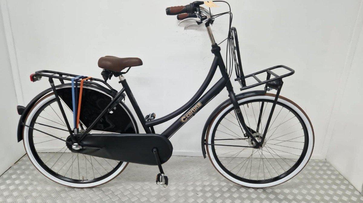 Cortina Original transportfiets 50 cm in zwart, vooraanzicht