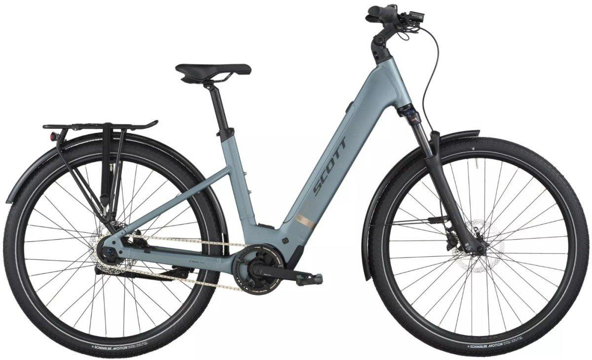 Scott Sub stadsfiets blauw, Bosch middenmotor, lage instap