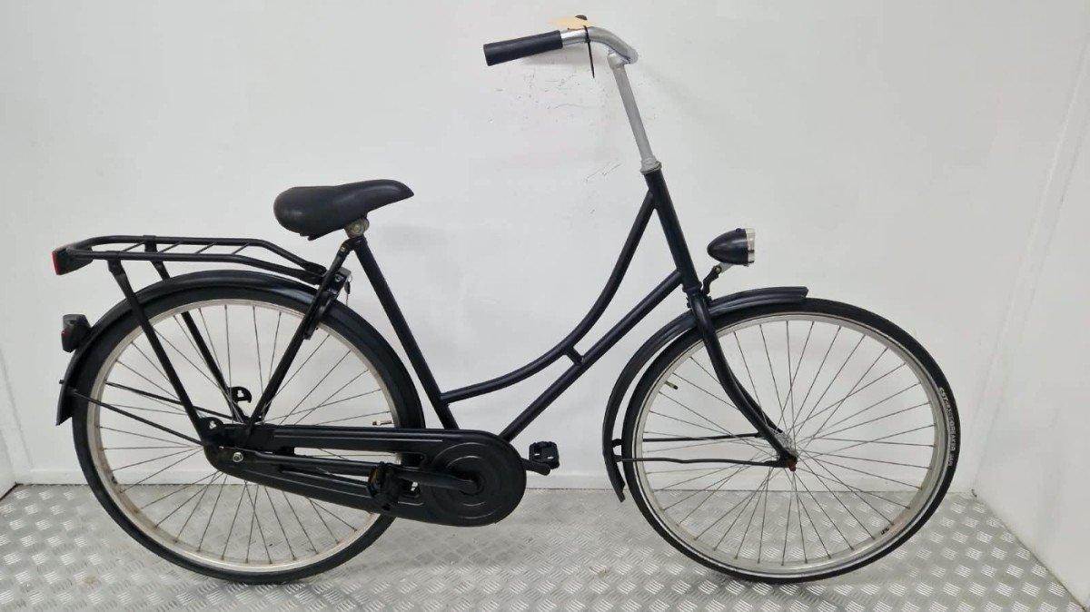 Budgetbike Omafiets 57cm zwart, klassieke stadsfiets met terugtraprem