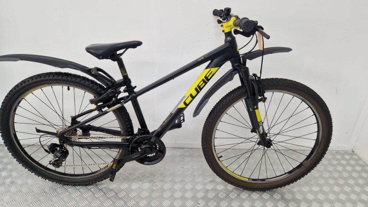 Cube Acid mountainbike 26 inch, zwart/geel, zijkant