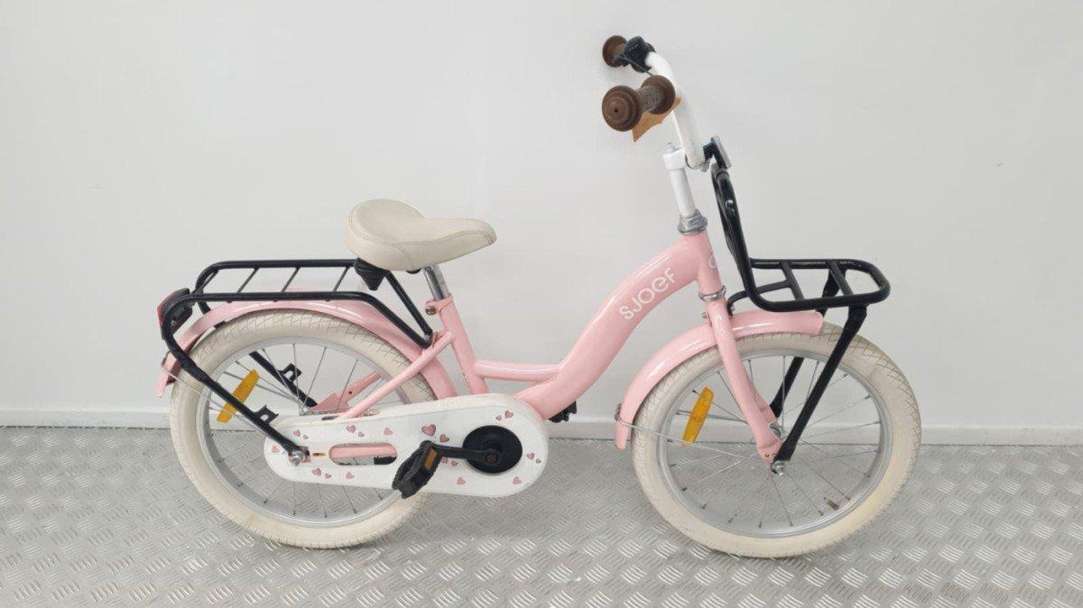 Sjoef Kinderfiets 18 inch in roze, tweedehands