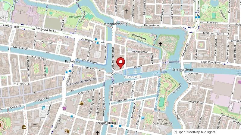 Kaart met de ligging van Budget Bike Haven, Haven 14 in Leiden