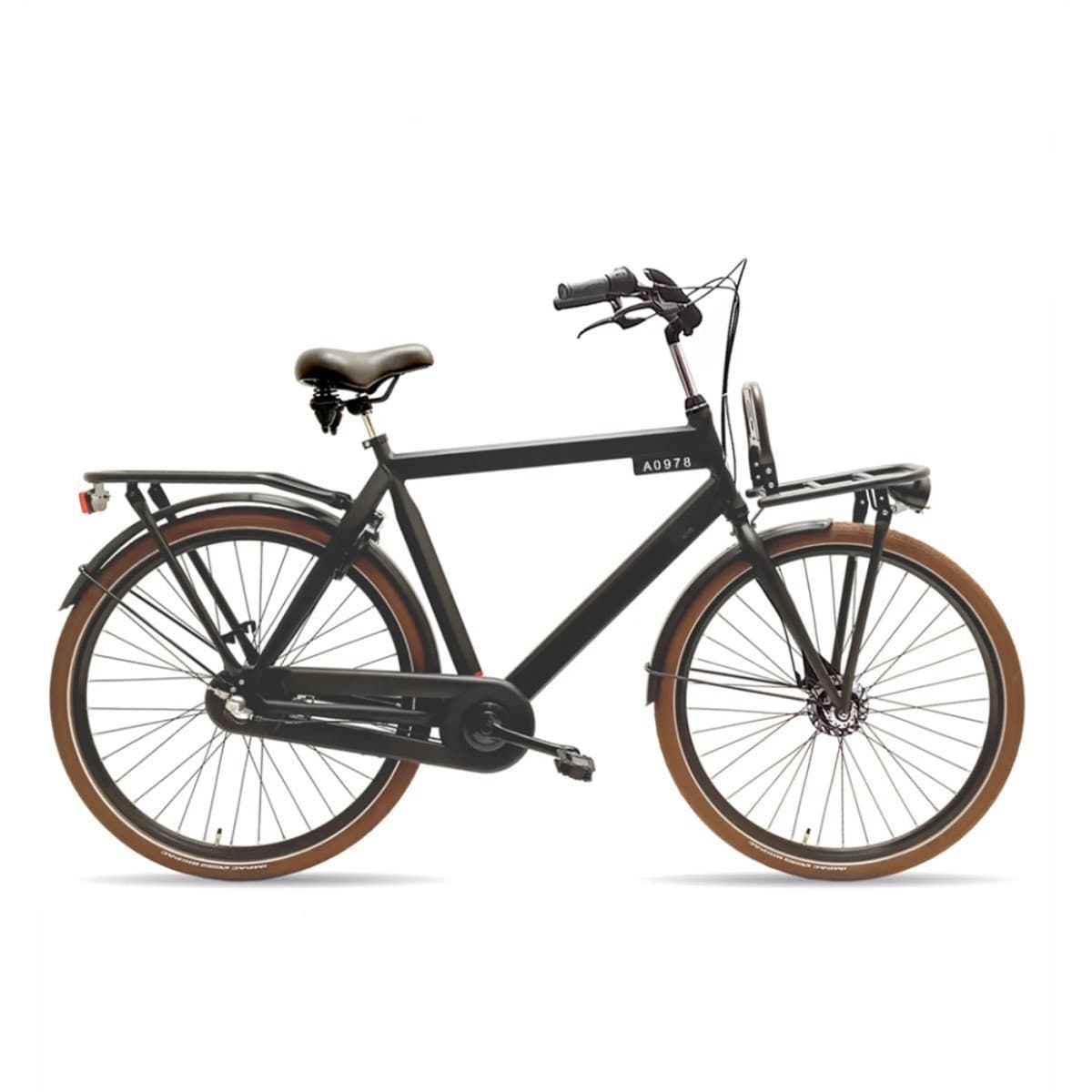 Avalon Style transportfiets 58 cm mat zwart met voordrager