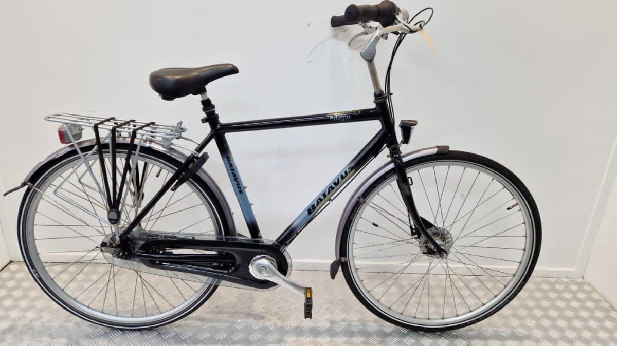 Batavus Adagio stadsfiets 53 cm zwart-blauw, vooraanzicht