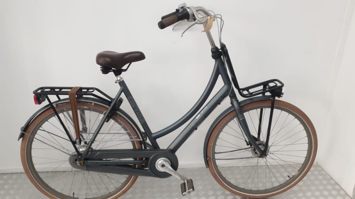 Cortina U5 transportfiets 58 cm grijs, vooraanzicht