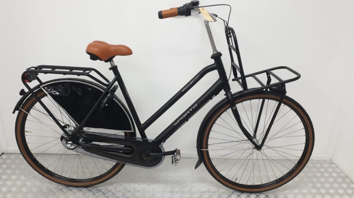 Sparta Pick Up zwarte transportfiets 57 cm, zijkant