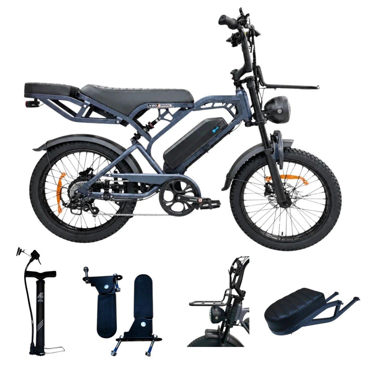QMWheels V20 elektrische mountainbike fatbike bafang achterwielmotor 540wh 50 cm