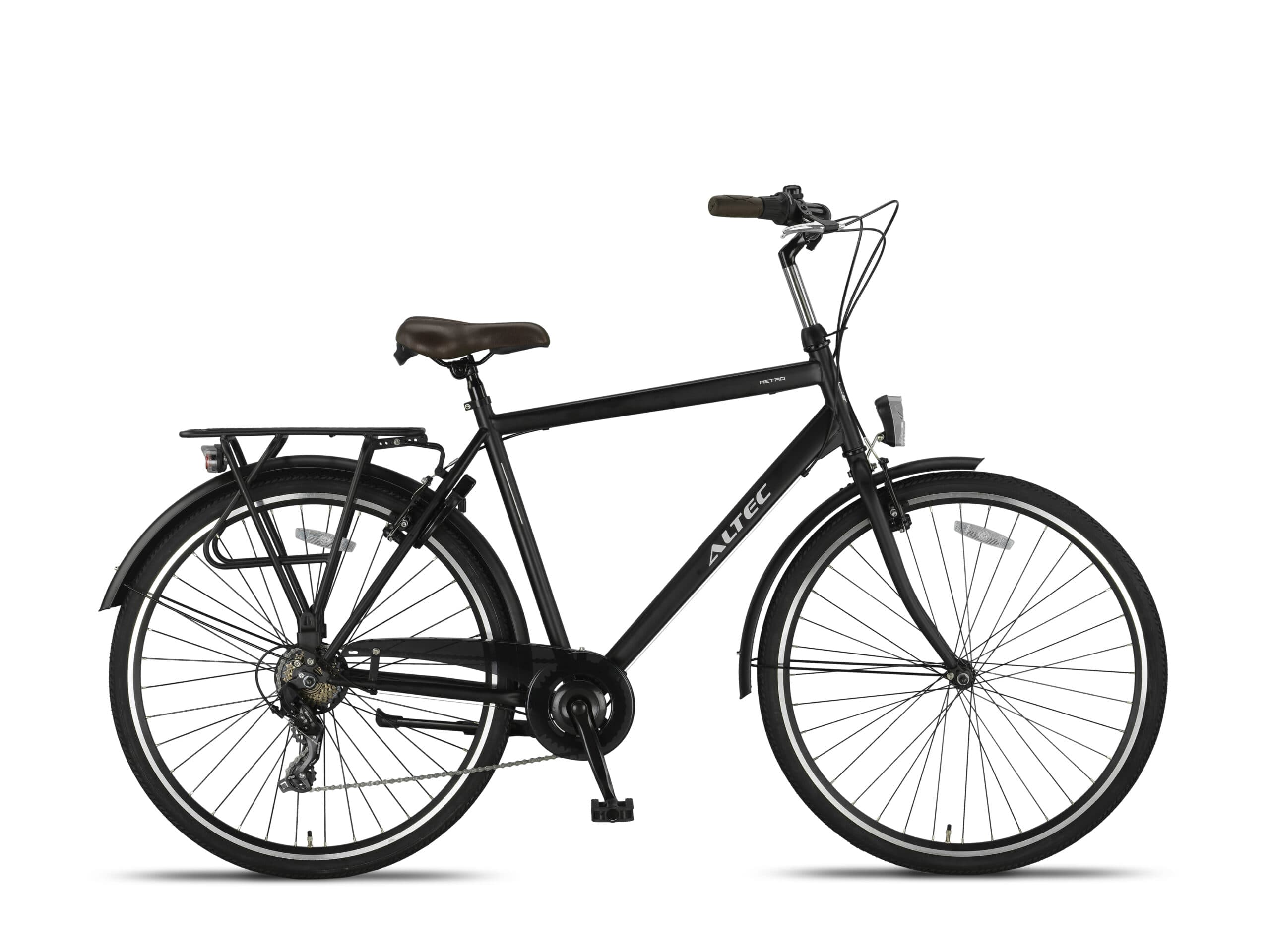 Altec Metro 28 inch Herenfiets 50 cm Mat Zwart vooraanzicht