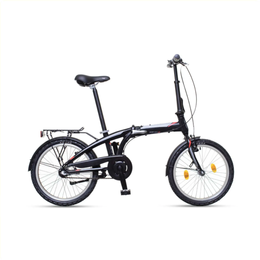 Neuzer vouwfiets 20 inch zwart met opvouwbaar frame