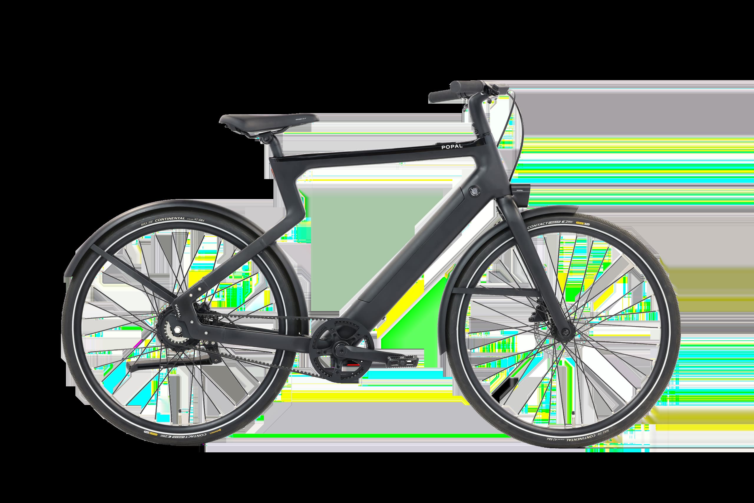 Popal ERA BLACK MATT stadsfiets 58cm zwart met achterwielmotor