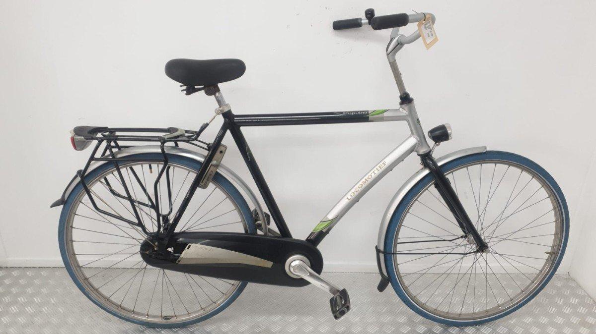 Locomotief Populair stadsfiets 62 cm zwart-grijs, tweedehands