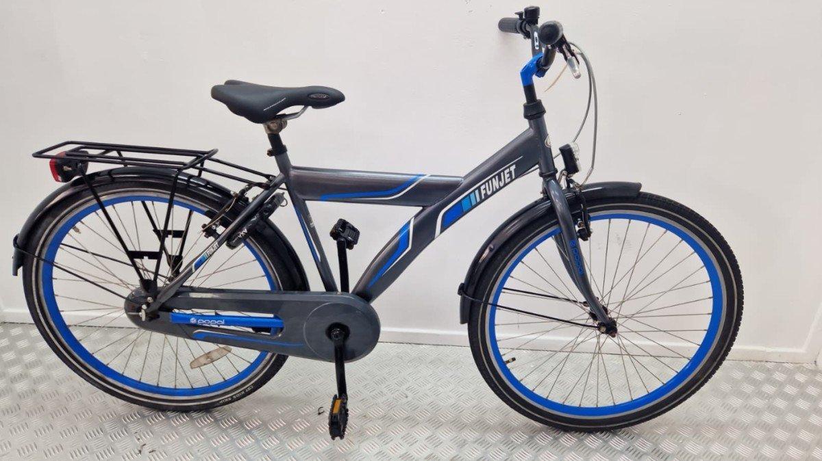 Popal Funjet 26 kinderfiets 26 inch grijs, frontaanzicht