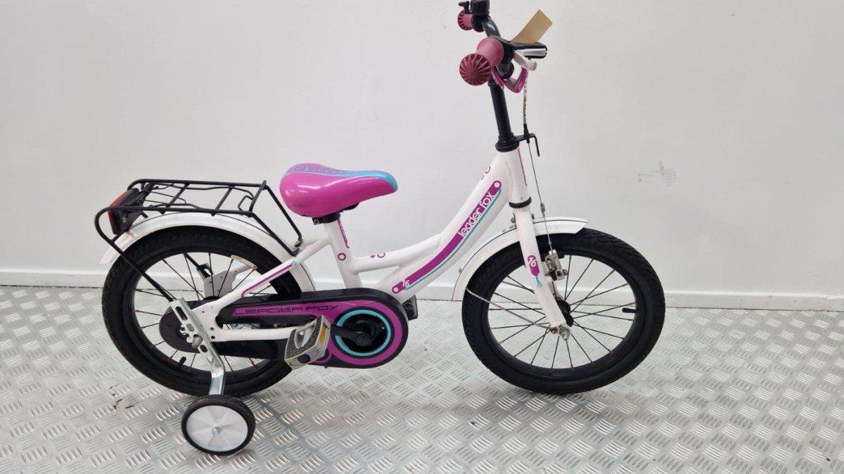 Leaderfox kinderfiets 16 inch wit, tweedehands, v-brake remmen