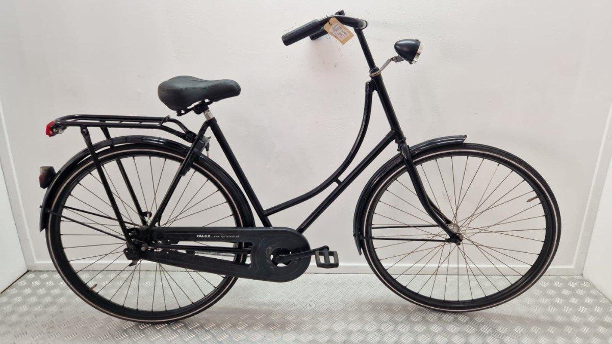 Budgetbike Omafiets 56cm tweedehands, zwart, terugtraprem