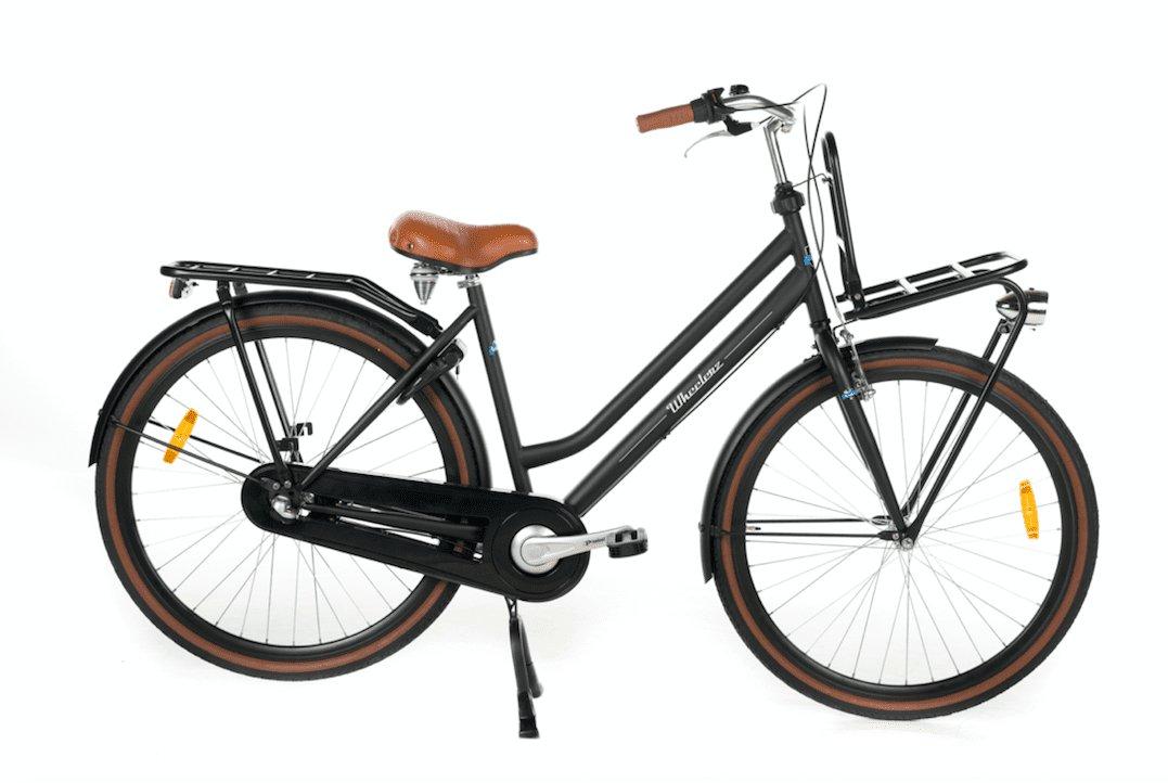 Wheelerz Cargo transportfiets 50cm mat zwart met voordrager