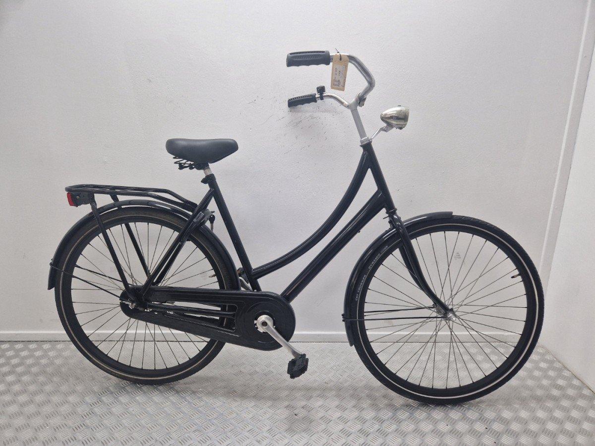 Merkloze omafiets met lage instap, 28 inch, zwart, terugtraprem