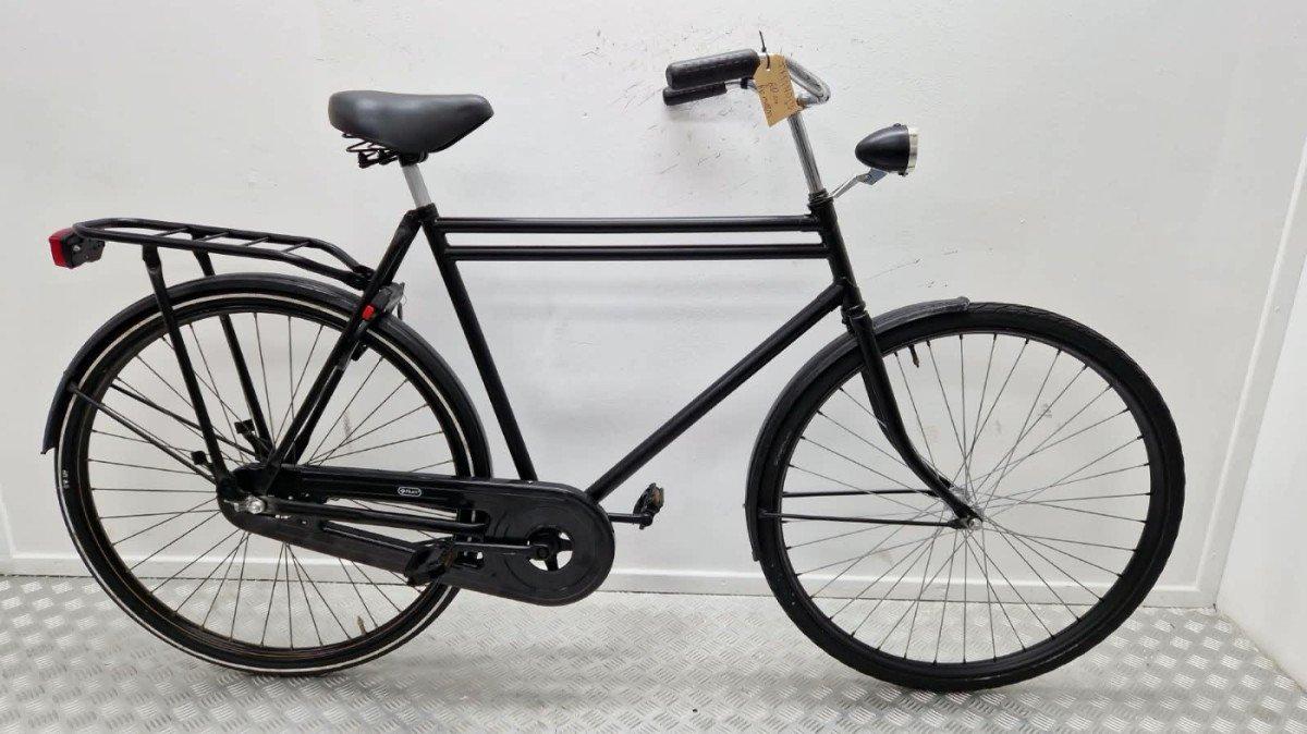 Budgetbike Opafiets stadsfiets zwartmat 60 cm, zijaanzicht