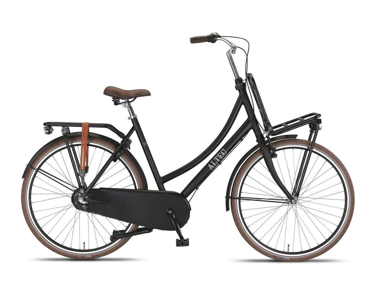 Altec Vintage stadsfiets 57cm Mat Zwart, vooraanzicht