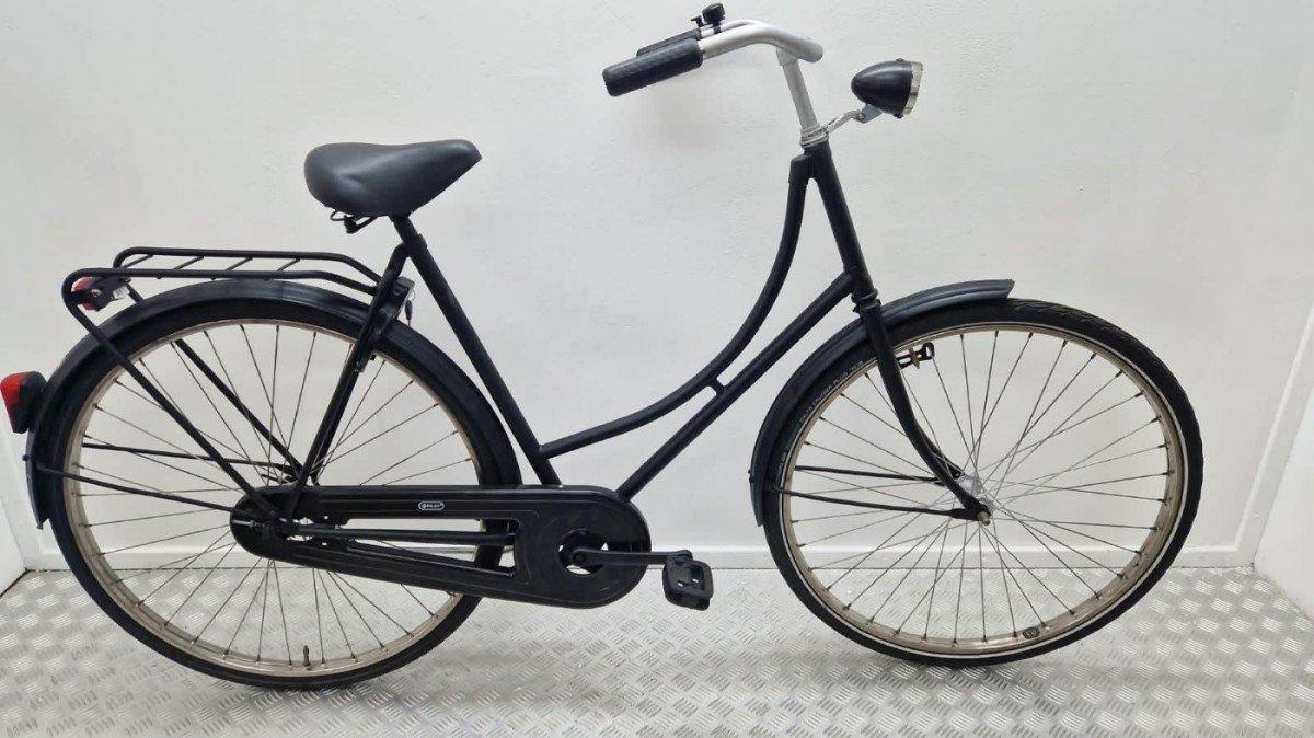 Budgetbike Omafiets in zwart, 57 cm, terugtraprem