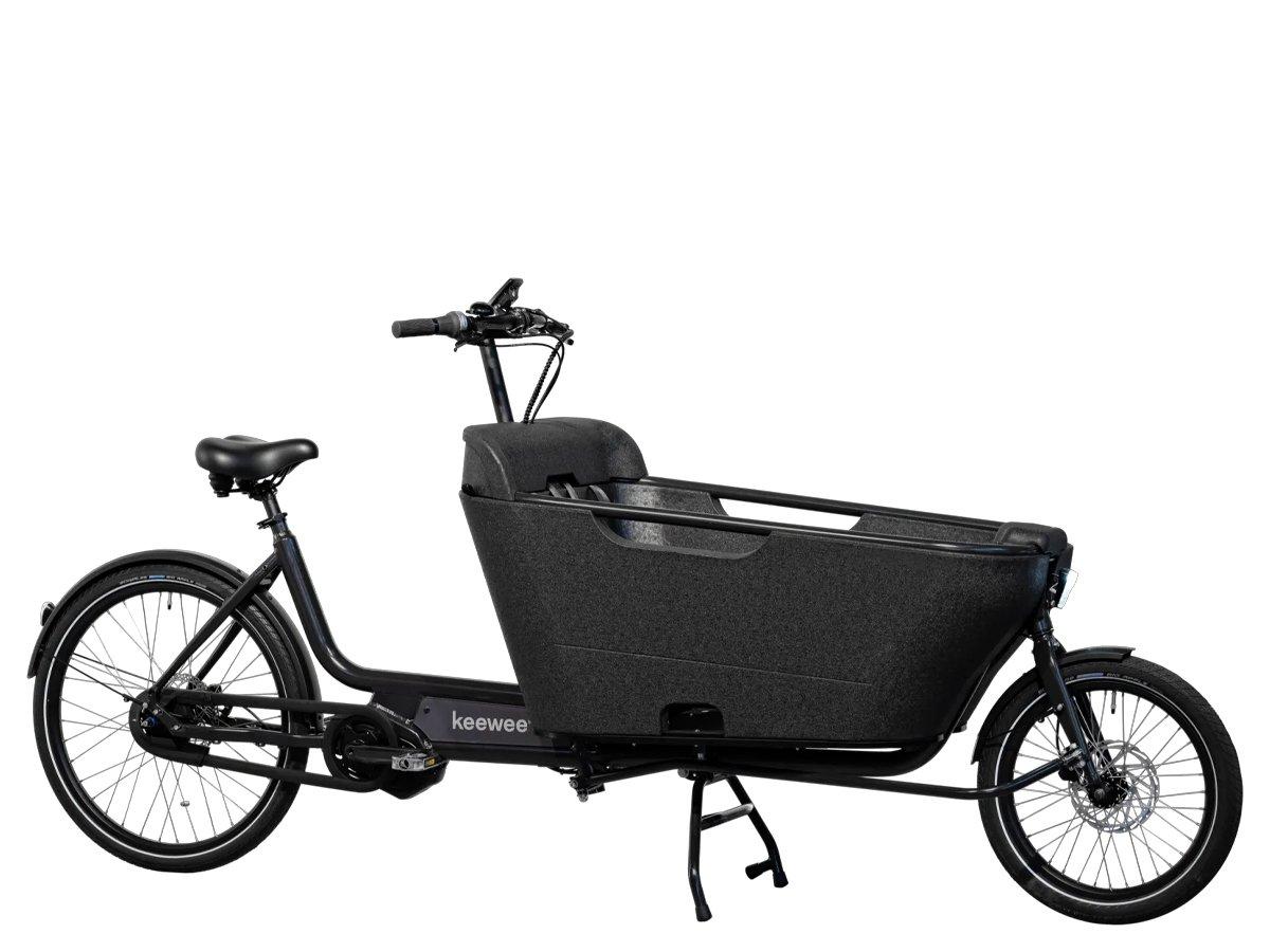 KeeWee Bakfiets 2.0 zwarte elektrische bakfiets met Bafang middenmotor