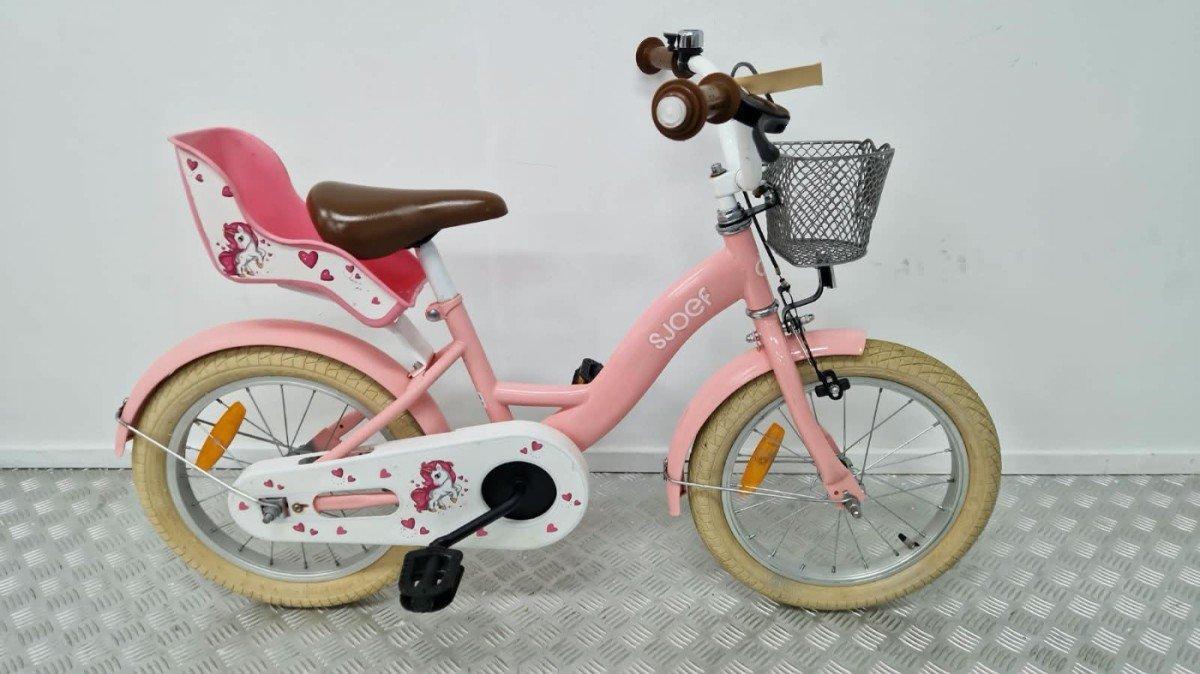 Sjoef Kinderfiets 16 inch roze aluminium frame