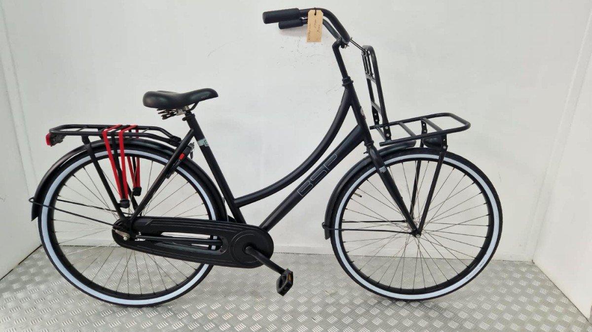 BSP Transportfiets 57 cm zwart, terugtraprem, gesloten kettingkast