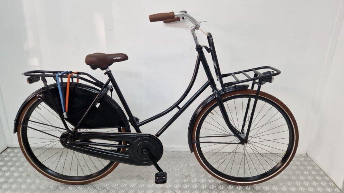 Budgetbike Transportfiets 28 in zwart, 57cm framemaat, vooraanzicht