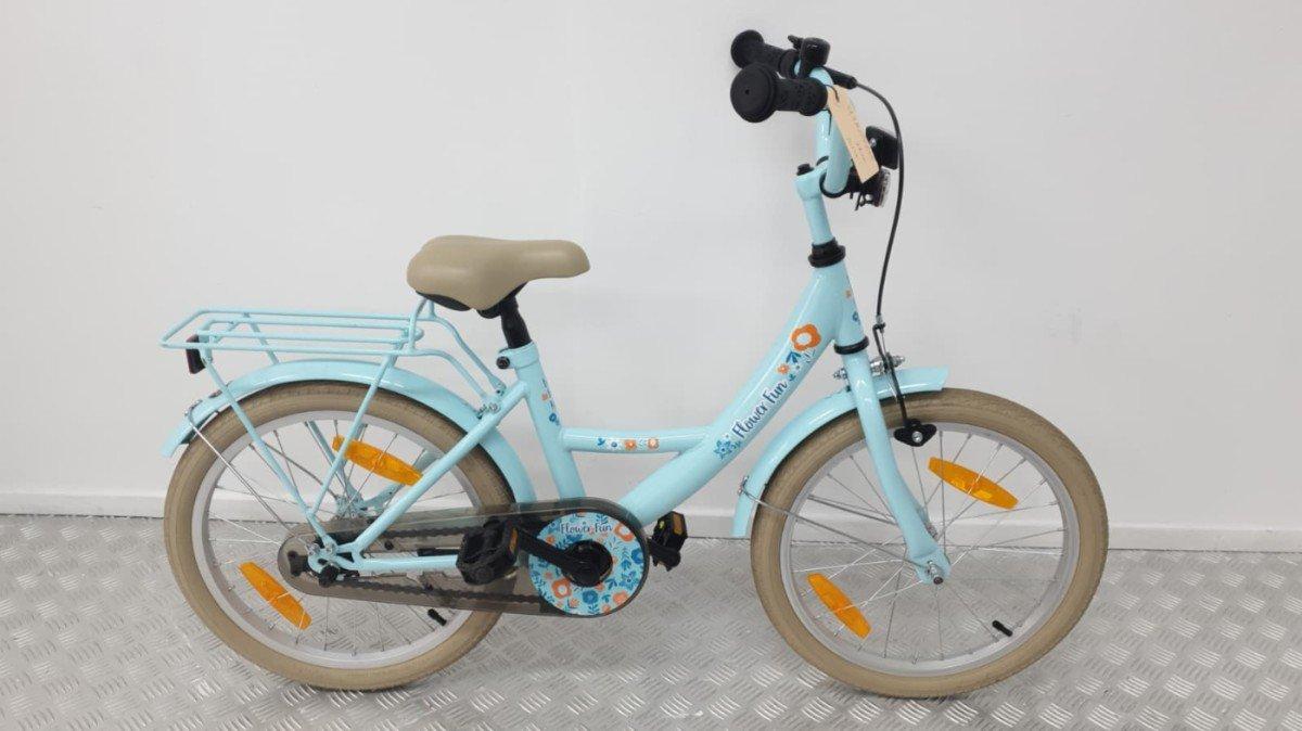 Bikefun meisjesfiets 16 inch Flower Fun lichtblauw met bloemenprint