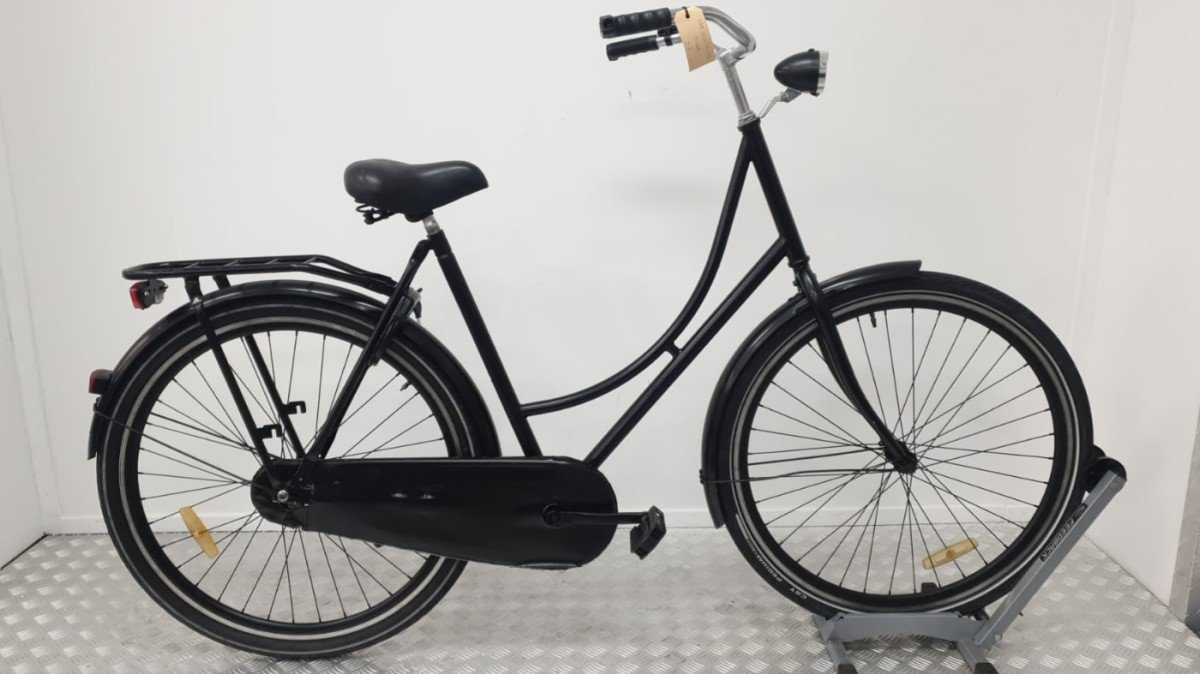 Merkloos Omafiets | Gebruikt | 3 Maanden Garantie | Dames-57 cm-Zwart